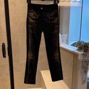 Escada Metallic Black Cropped Jeans